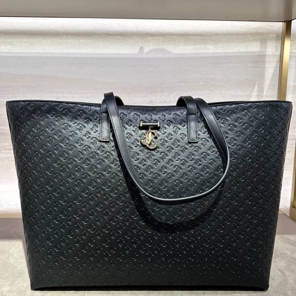 Jimmy Choo Black Embossed Tote Bag